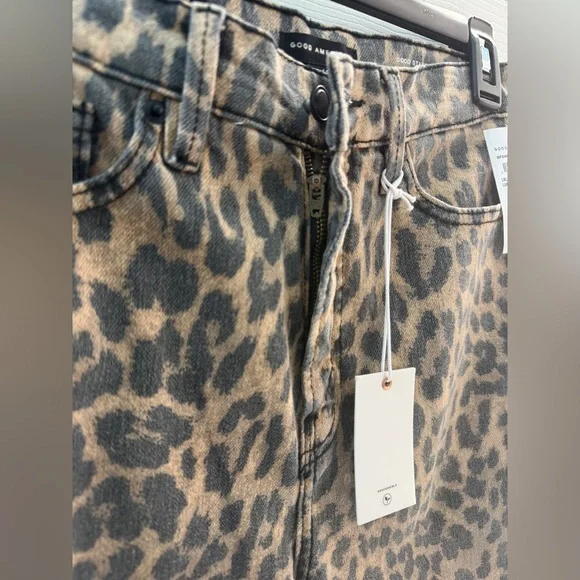 Good American Kick Flare Leopard Jeans-Size 8-NWT - Picture 9 of 13